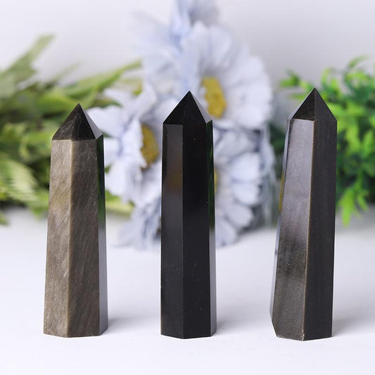 Golden Obsidian Point Healing Crystal Tower Wholesale Crystals USA