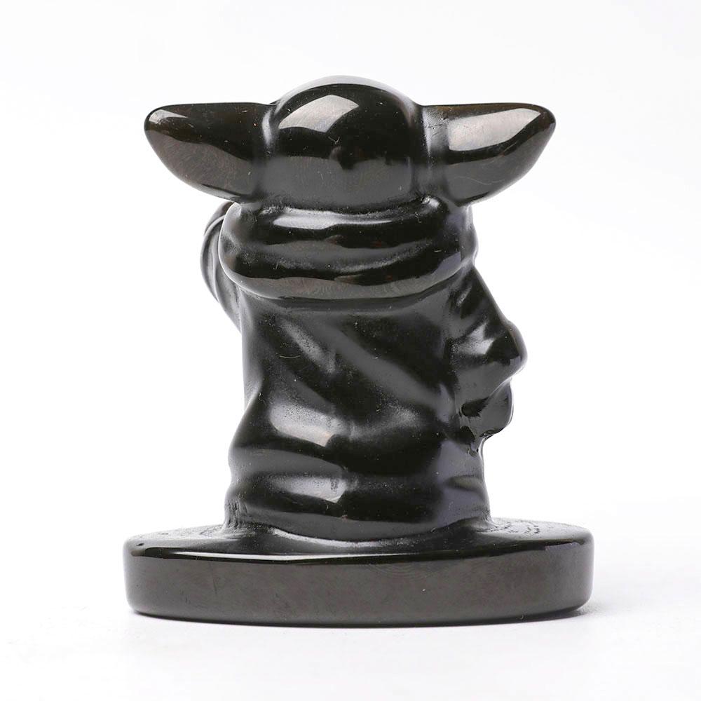 Black Obsidian Master Yoda Crystal Carvings Wholesale Crystals USA
