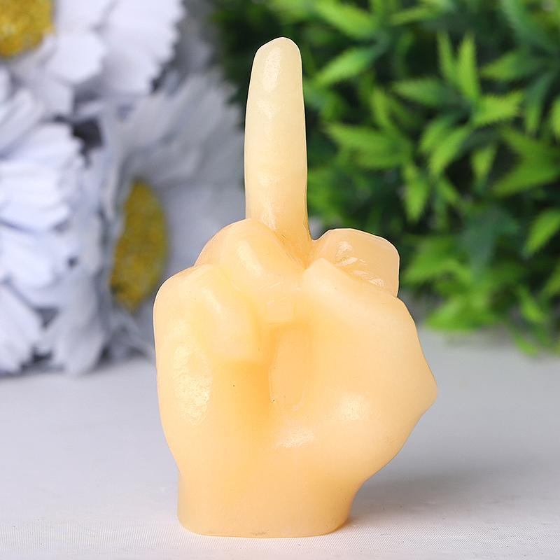 3" Yellow Jade Hand Crystal Carvings Wholesale Crystals USA