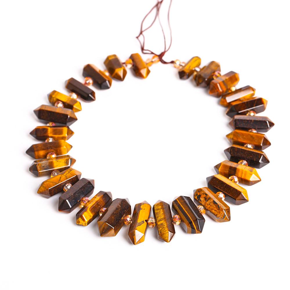 Tiger Eye Crystal Poit Chain String for DIY Wholesale Crystals USA