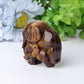 1.8" Yellow Tiger's Eye Elephant Baby & Mother Crystal Carvings Wholesale Crystals USA