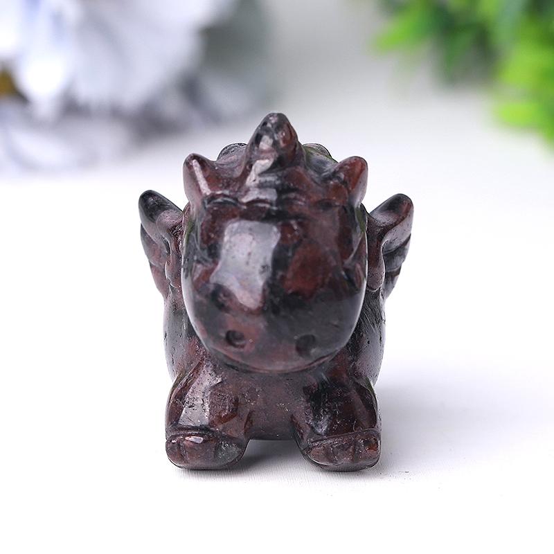 Natural Garnet Unicorn Hand Carving for Collection Wholesale Crystals USA