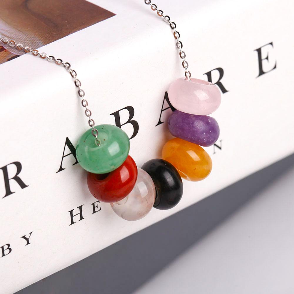 Donuts Shape Chakra Crystal Necklace Jewelry Wholesale Crystals USA