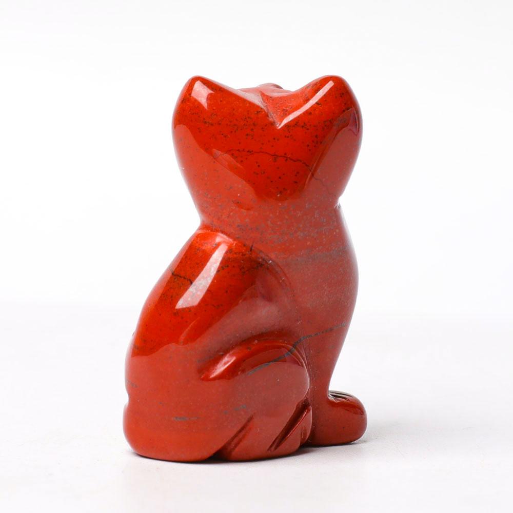 1.5" Red Jasper Cat Figurine Crystal Carvings Wholesale Crystals USA