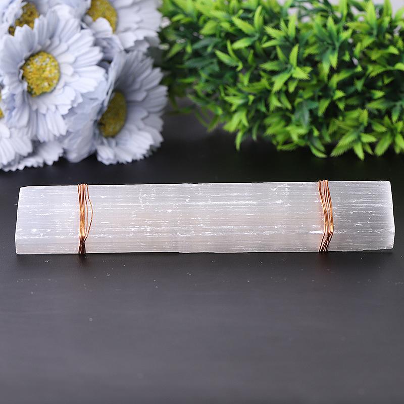 7" Selenite Wand with Chakra Stone