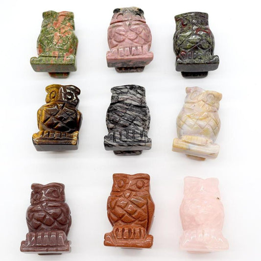 Hand Carved Owl Shaped Crystal Animal Carving Wholesale Crystals USA