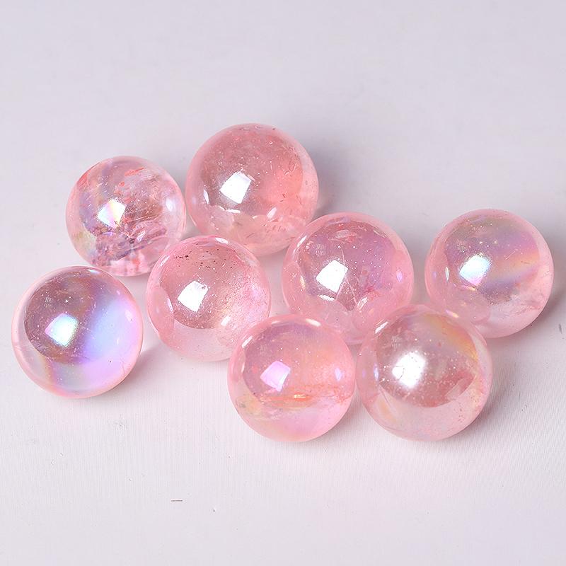 0.25kg Aura Rose Quartz Sphere Wholesale Crystals USA