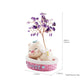 Wealth and Luck Crystal Money Tree with Cute Resin Little Cat  for Home Decor