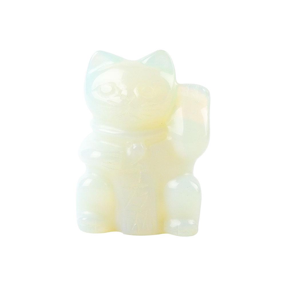 2" Opalite Crystal Carving Lucky Cat Wholesale Crystals USA