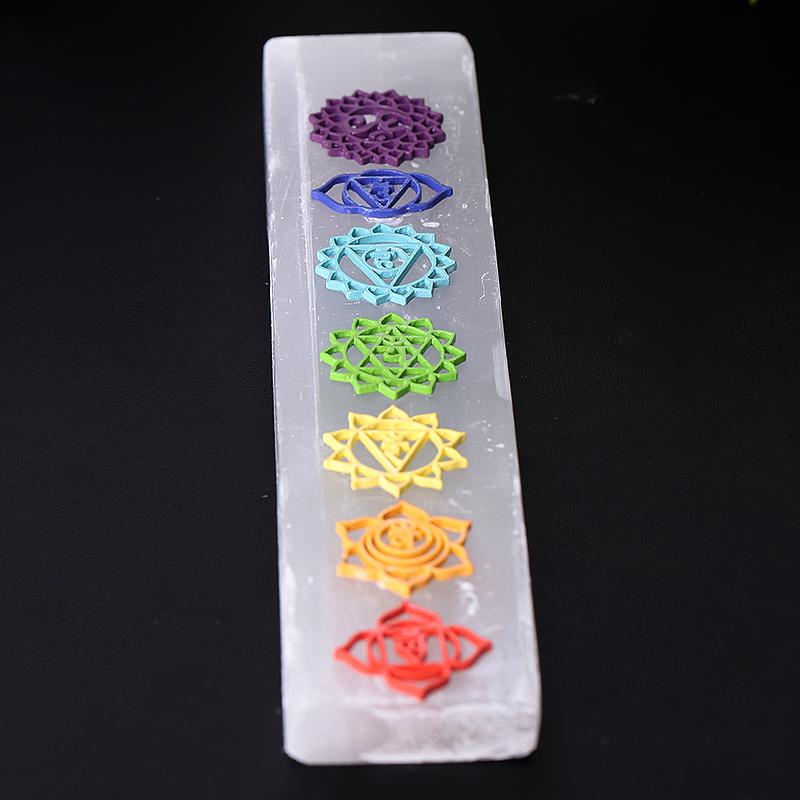 8" Chakra Selenite Stick Wand
