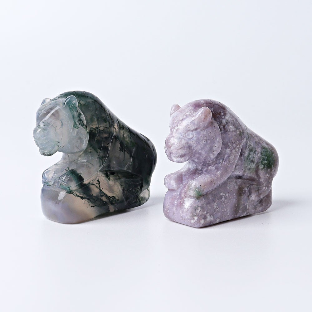 2.2" Moss Agate Tiger Crystal Carvings Wholesale Crystals USA