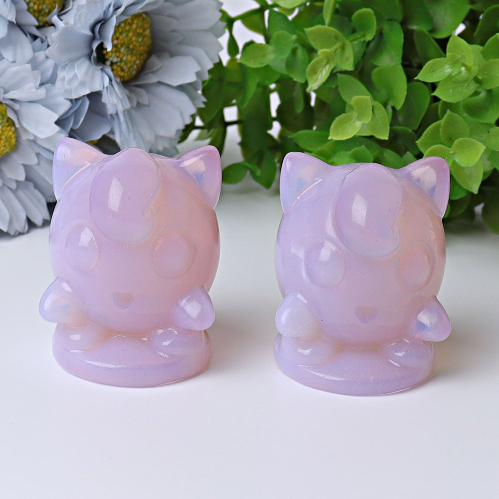2.2" Pink Opalite Jiggly Puff Crystal Carvings Wholesale Crystals USA