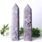 11-13" Unique Druzy Lepidolite Tower