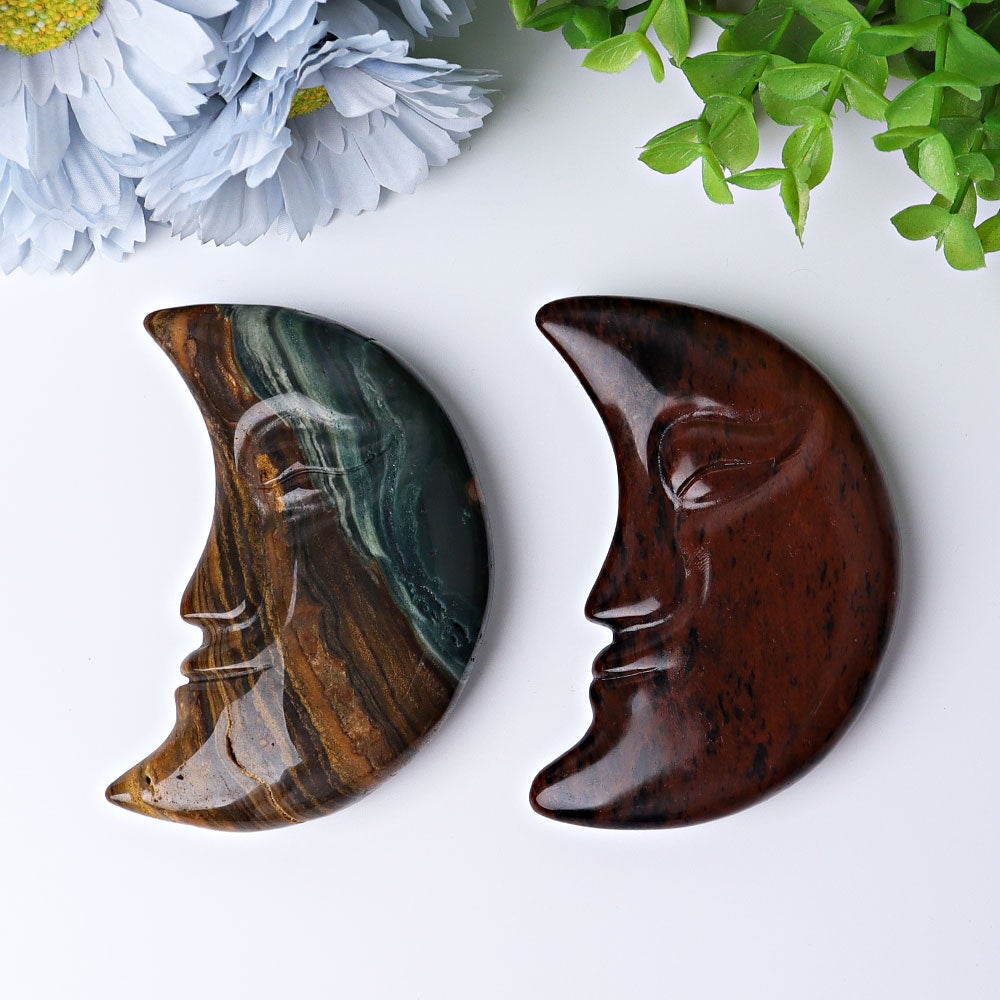 3.8" Moon Face Crystal Carvings Wholesale Crystals USA