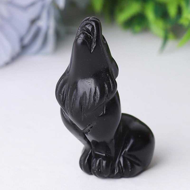 2.5" Wolf Crystal Carvings Wholesale Crystals USA