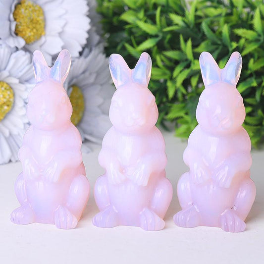 3.3" Pink Opalite Rabbit Crystal Carvings Wholesale Crystals USA