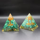 Tree of life Infused Malachite Crystal Chips Pyramid
