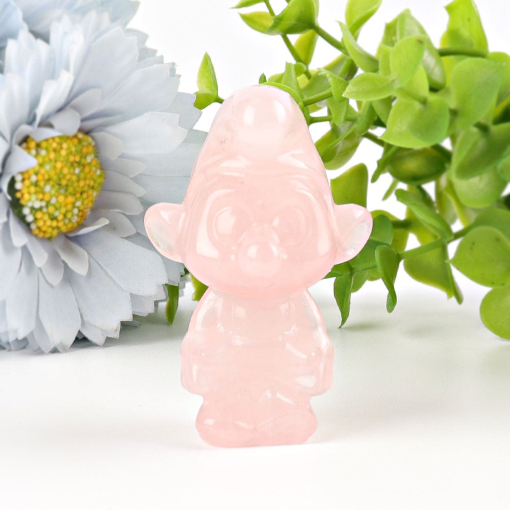 2.3" Rose Quartz Smurfs Crystal Carvings Wholesale Crystals USA