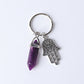 2.5“ Double Terminated Point with Devil's Eye Hand Key Chain for DIY Wholesale Crystals USA
