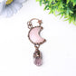 3.7" Rose Moon Amethyst Pendant Key Chain DIY Wholesale Crystals USA