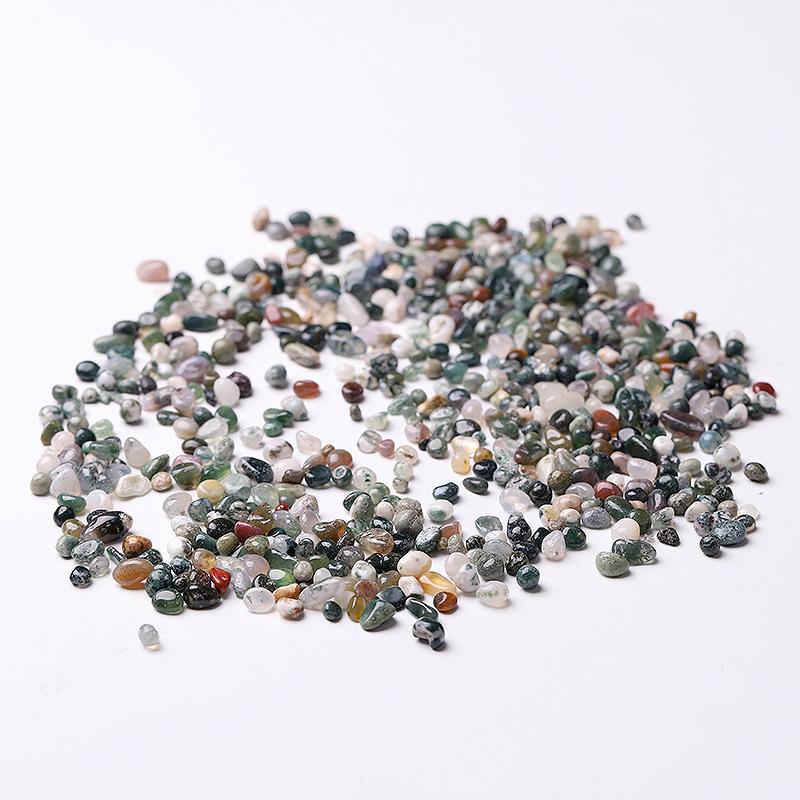 0.1kg Natural Moss Agate Chips Crystal Chips for Decoration Wholesale Crystals USA