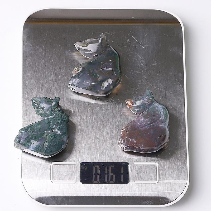 2" Moss Agate Bear Crystal Carving Wholesale Crystals USA