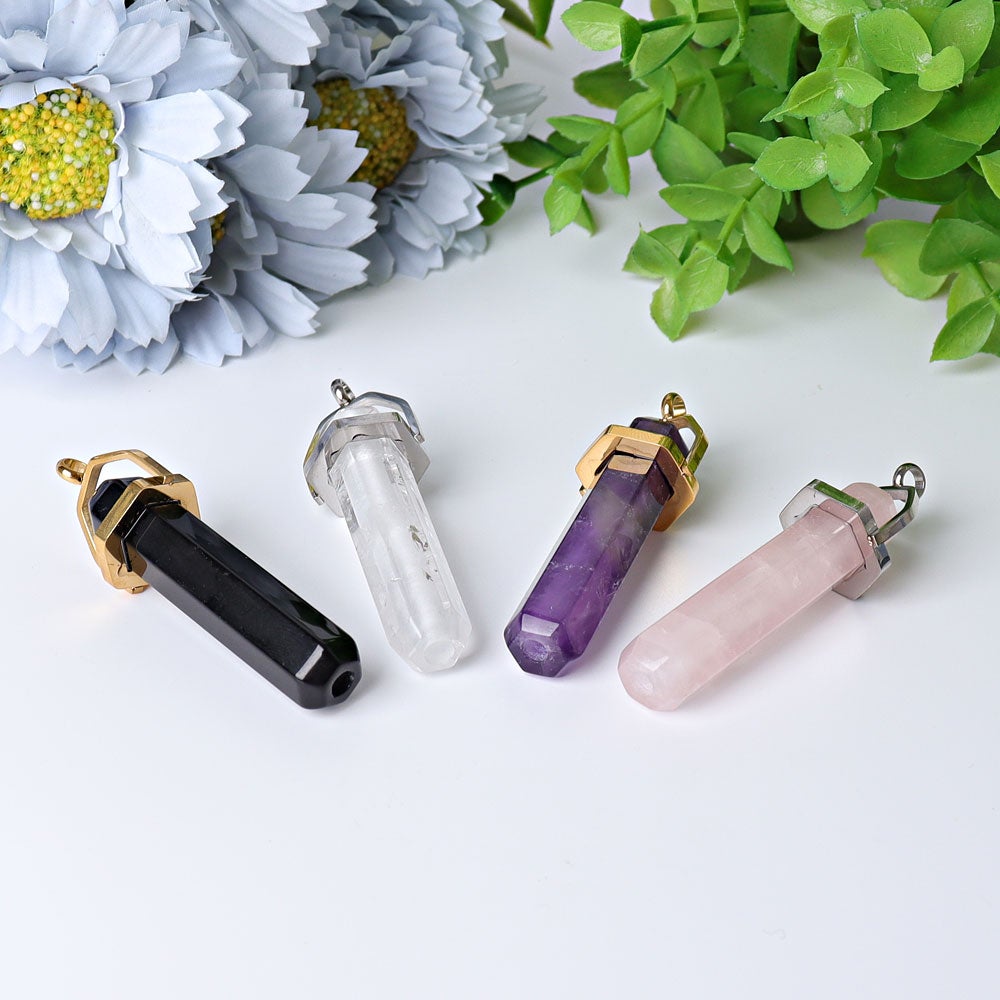 2.4" Hollow Hexagonal Prism Crystal Pendant Wholesale Crystals USA