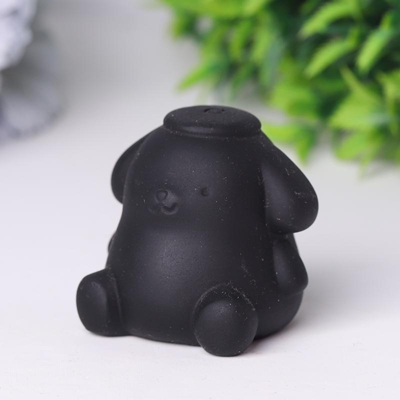 Black Obsidian Pompom Purin Crystal Carvings Wholesale Crystals USA