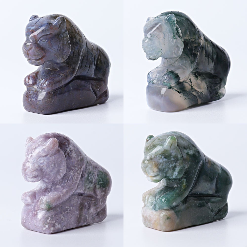 2.2" Moss Agate Tiger Crystal Carvings Wholesale Crystals USA