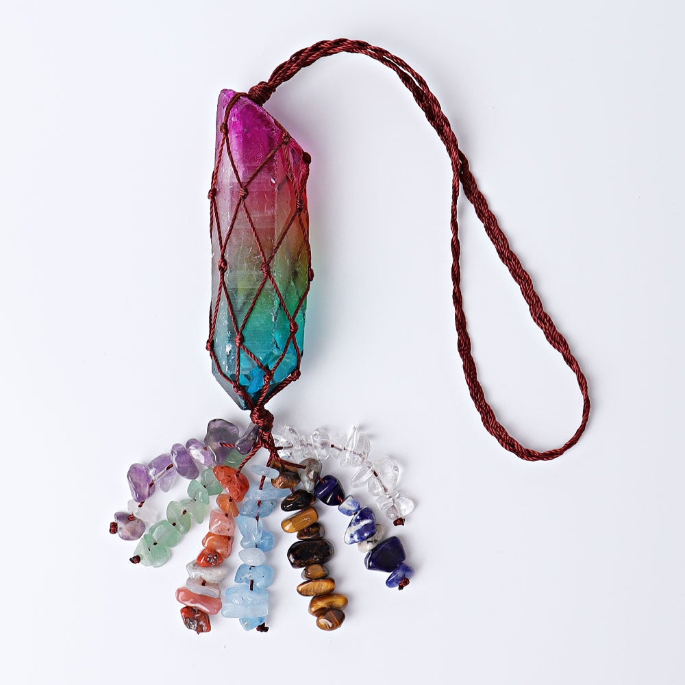 10" Chakra Aura Angel Crystal Hanging Ornament Wholesale Crystals USA