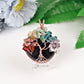 2" Chakra Tree of Life Wire Wrapped Heart Pendant Wholesale Crystals USA