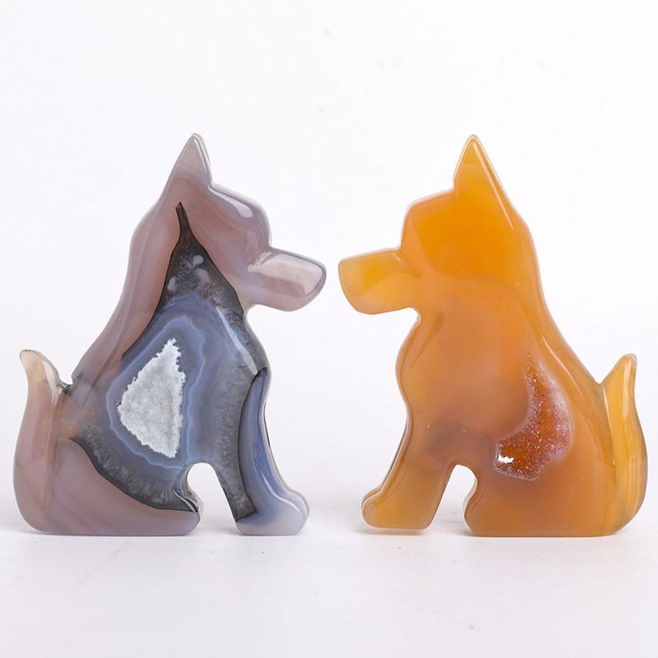 Druzy Agate Dog Carvings Wholesale Crystals USA