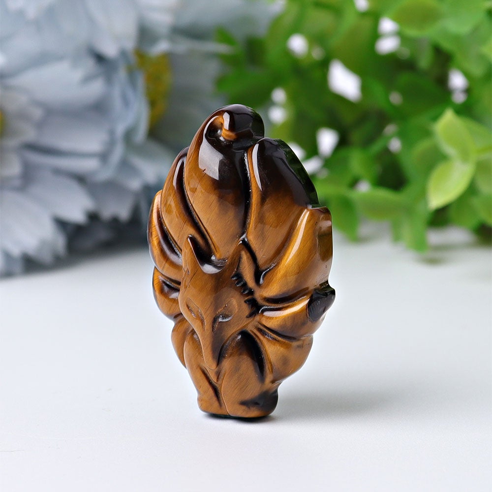 1.7" Nine-tail Fox Crystal Carvings Wholesale Crystals USA