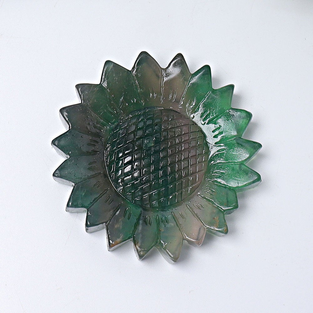 2.6" Fluorite Sun Flower Crystal Carvings Wholesale Crystals USA