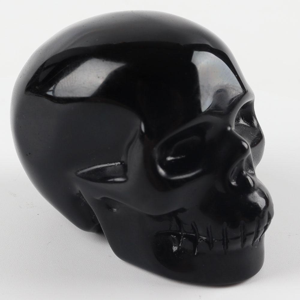 2.0" Black Obsidian Crystal Skull Hand Carved Gemstone Fine Art Sculpture Wholesale Crystals USA