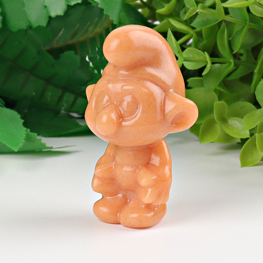 2.3" Yellow Jade Smurfs Crystal Carvings Wholesale Crystals USA