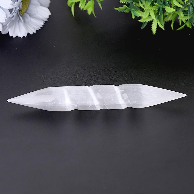 6" Spiral Selenite Double Terminated Wand
