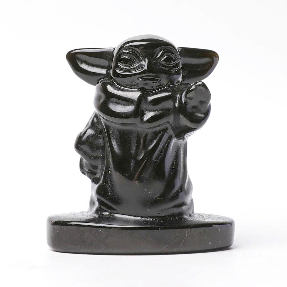 Black Obsidian Master Yoda Crystal Carvings Wholesale Crystals USA