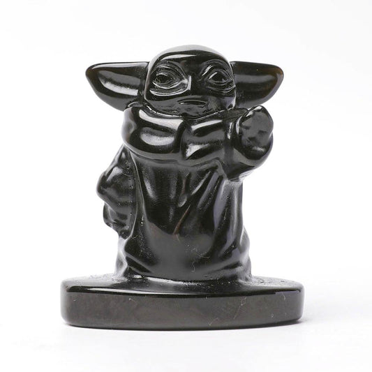 Black Obsidian Master Yoda Crystal Carvings Wholesale Crystals USA