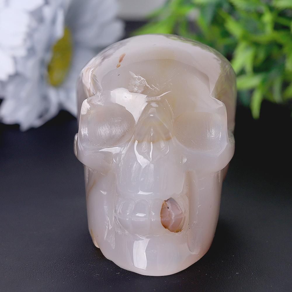 Flower Agate Crystal Skull Carvings Wholesale Crystals USA