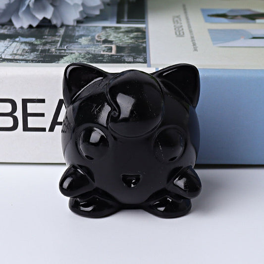 2" Black Obsidian Jiggly Puff Crystal Carvings Wholesale Crystals USA