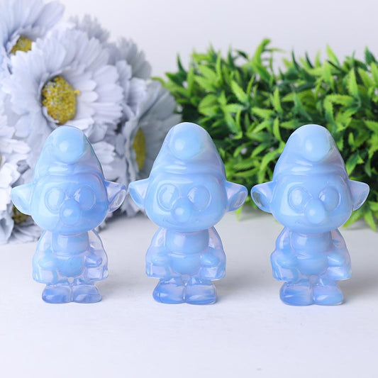 3.2" Blue Opalite Smurfs Crystal Carvings Wholesale Crystals USA