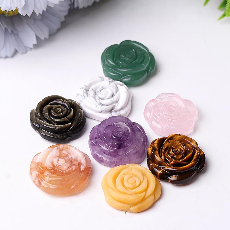 1.2" Rose Flower Crystal Carvings Wholesale Crystals USA