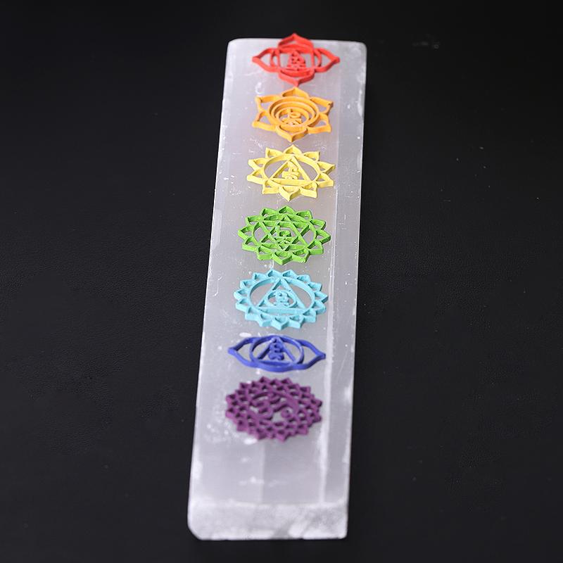 8" Chakra Selenite Stick Wand