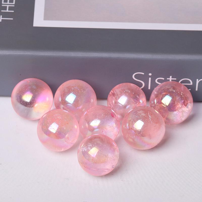 0.25kg Aura Rose Quartz Sphere Wholesale Crystals USA