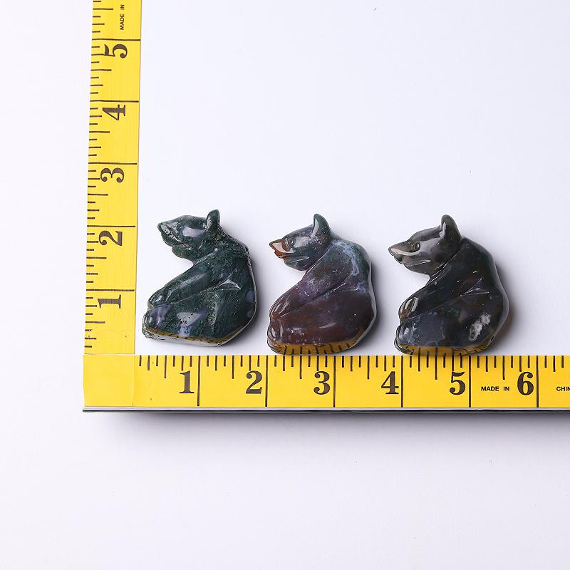 2" Moss Agate Bear Crystal Carving Wholesale Crystals USA