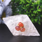 4" Selenite Base with Carnelian Decoration Free Form