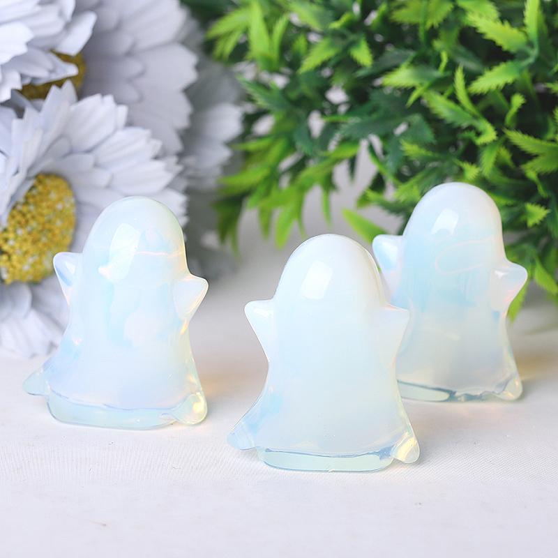 1.8" Opalite Ghost Crystal Carvings for Halloween Wholesale Crystals USA