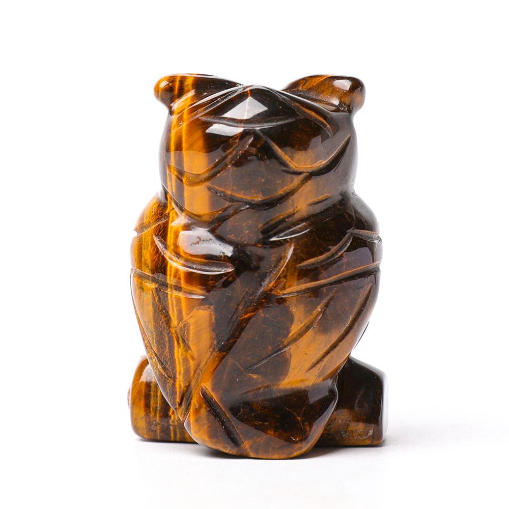 2.0" Tiger Eye Owl Figurine Crystal Carvings Wholesale Crystals USA