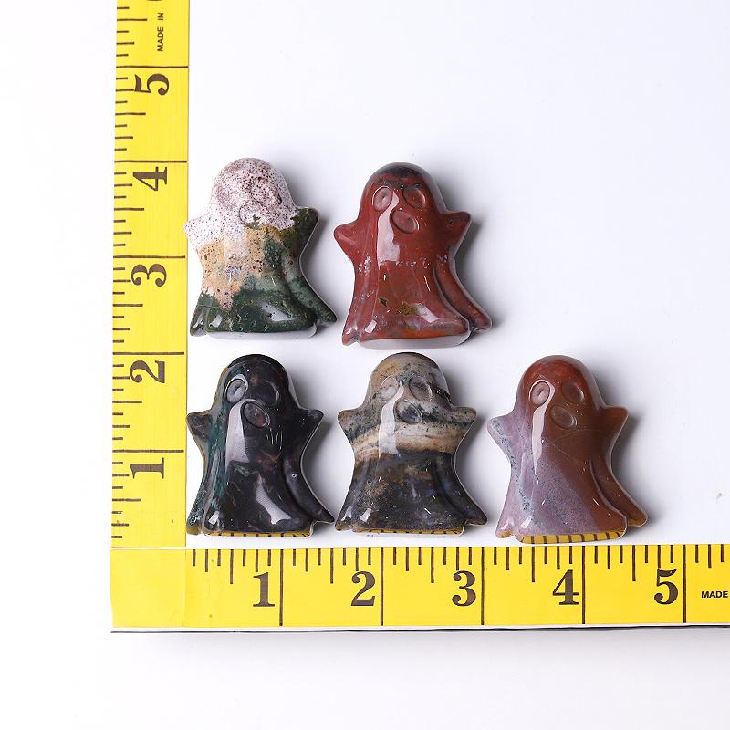1.8" Ocean Jasper Ghost Crystal Carvings for Halloween Wholesale Crystals USA